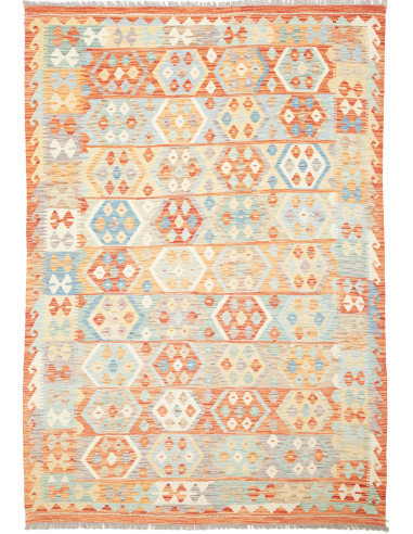 Kilim Pakistan grano e salmone scuro 170x243