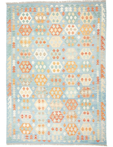 Kilim Pakistan grigio chiaro e grigio chiaro 177x248