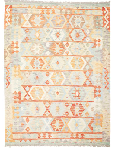 Kilim Pakistan gainsboro e legno robusto 172x230