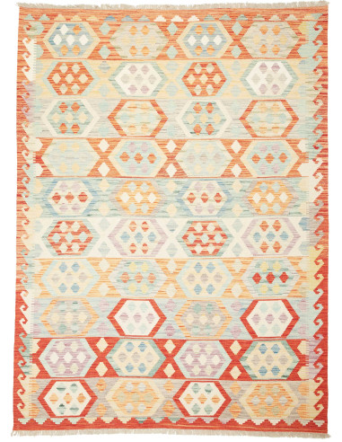 Kilim Pakistan grano e salmone scuro 173x234
