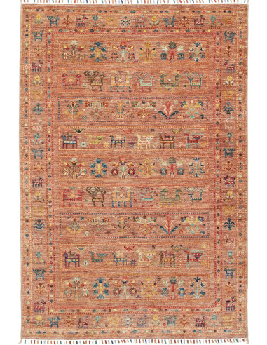 Rubin Pakistan marrone rosato e grigio ardesia scuro 123x180