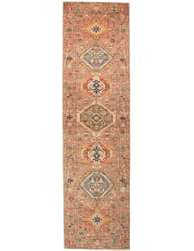 Tribal Pakistan marrone rosato e grigio ardesia scuro 80x295