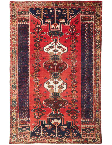 Shiraz Persia rosso indiano e verde oliva scuro 163x260