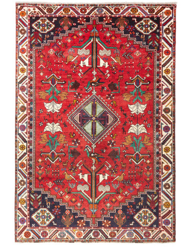 Shiraz Persia rosso indiano e grigio ardesia scuro 175x260