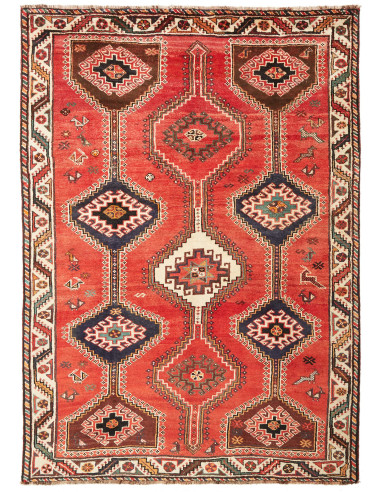 Shiraz Persia terra di siena e grigio ardesia scuro 170x242