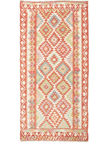 Kilim Pakistan grano e salmone scuro 104x210