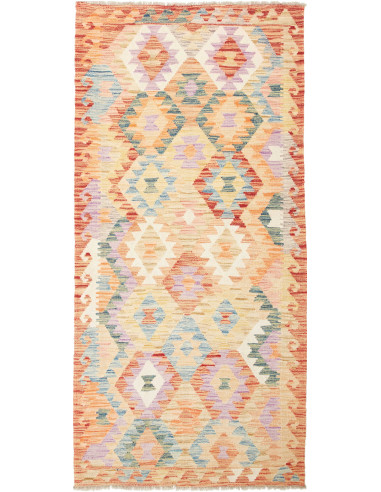 Kilim Pakistan grano e salmone scuro 95x200
