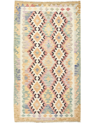 Kilim Pakistan grano e verde oliva scuro 104x187