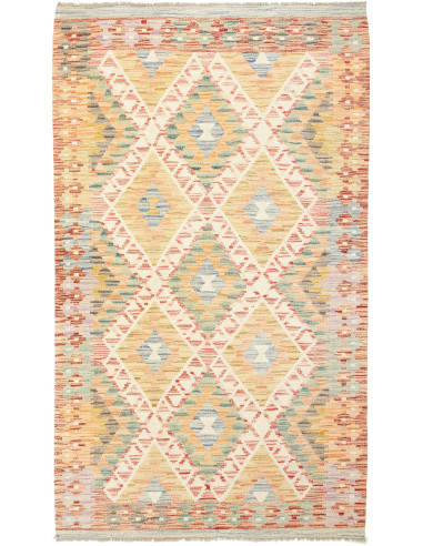 Kilim Pakistan grano e marrone rosato 108x187