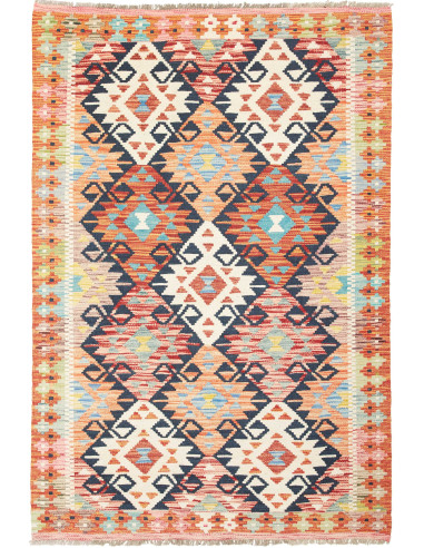 Kilim Pakistan grano e grigio ardesia scuro 122x183