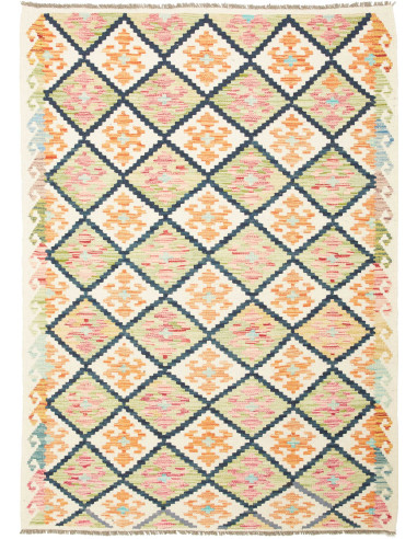 Kilim Pakistan grano e grigio ardesia scuro 128x180