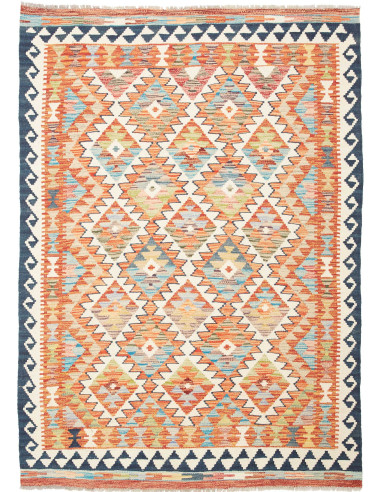 Kilim Pakistan grano e grigio ardesia scuro 126x180
