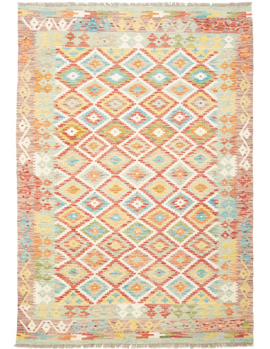 Kilim Pakistan grano e rosso indiano 128x184