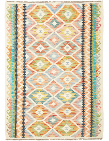 Kilim Pakistan grano e kaki scuro 125x174