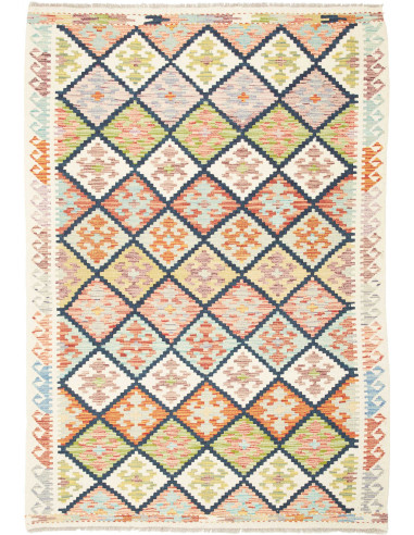 Kilim Pakistan grano e verde oliva scuro 126x182
