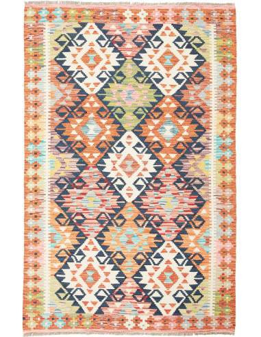 Kilim Pakistan grano e grigio ardesia scuro 120x185