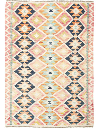 Kilim Pakistan grano e grigio ardesia scuro 127x178