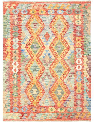 Kilim Pakistan legno robusto e grano 128x171