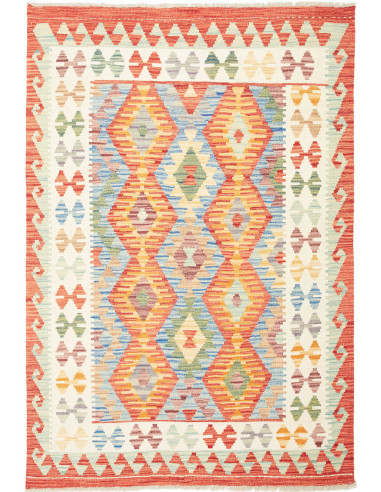 Kilim Pakistan grano e rosso indiano 122x178