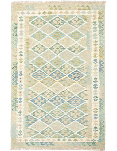 Kilim Pakistan grigio chiaro e grano 120x186