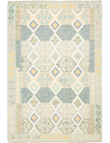 Kilim Pakistan grigio chiaro e grigio scuro 125x184