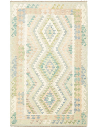 Kilim Pakistan grigio chiaro e grigio chiaro 120x193