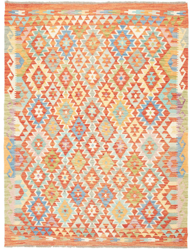 Kilim Pakistan legno robusto e beige 133x176