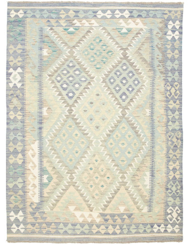 Kilim Pakistan grigio chiaro e grigio chiaro 133x180