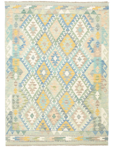 Kilim Pakistan grigio chiaro e grigio chiaro 122x168