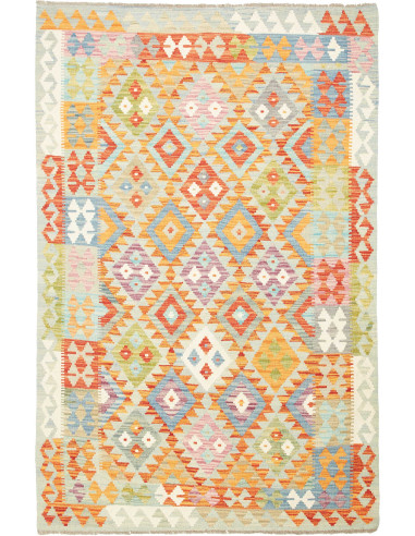 Kilim Pakistan grigio chiaro e perù 124x189