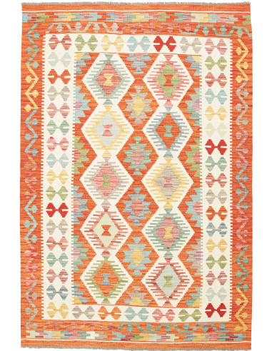 Kilim Pakistan grano e cioccolato 128x188