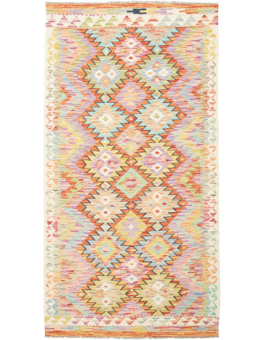 Kilim Pakistan grano e salmone scuro 103x202