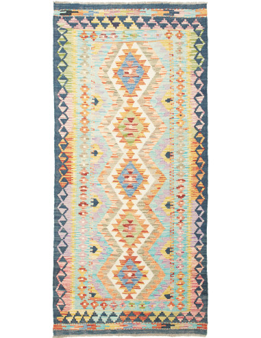 Kilim Pakistan grigio chiaro e grigio tenue 93x200