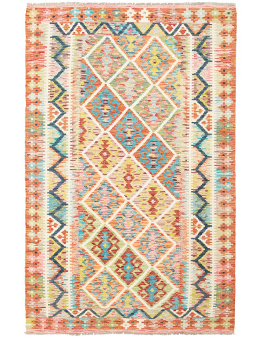 Kilim Pakistan grano e grigio tenue 123x192