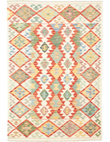 Kilim Pakistan grano e rosso indiano 123x176