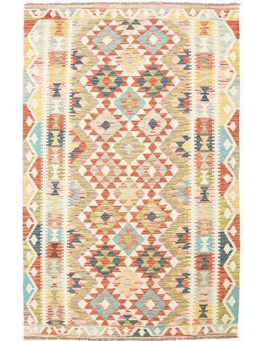 Kilim Pakistan grano e rosso indiano 125x193
