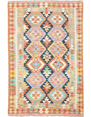 Kilim Pakistan grano e grigio ardesia scuro 120x186
