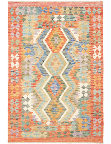 Kilim Pakistan abbronzatura e rosso indiano 126x182