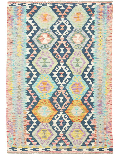 Kilim Pakistan grigio chiaro e grigio tenue 129x179