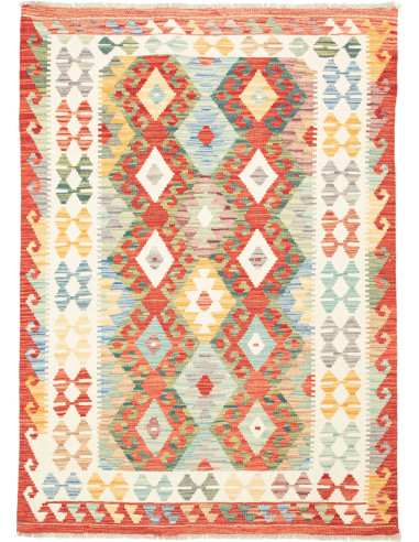 Kilim Pakistan grano e rosso indiano 126x178