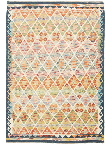 Kilim Pakistan grano e salmone scuro 130x184