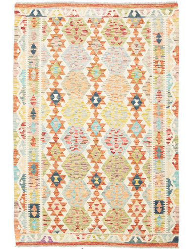 Kilim Pakistan grano e rosso indiano 128x190