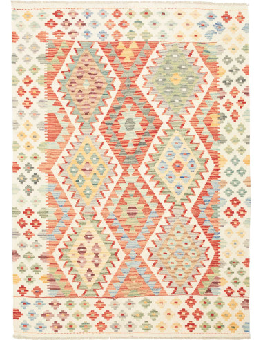 Kilim Pakistan grano e rosso indiano 129x186