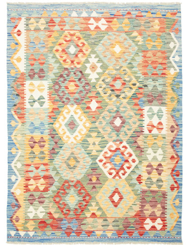 Kilim Pakistan argento e salmone scuro 128x175