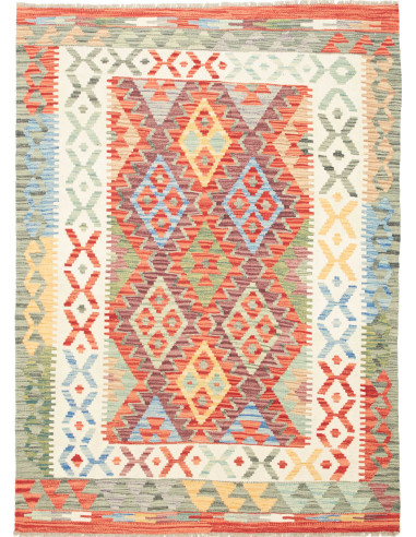 Kilim Pakistan abbronzatura e salmone scuro 127x175