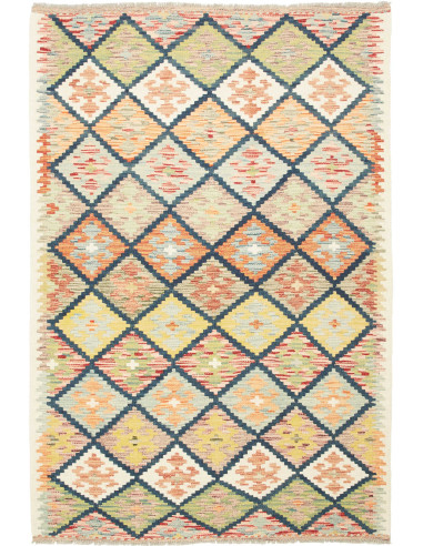 Kilim Pakistan grano e grigio tenue 125x188