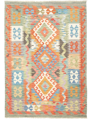 Kilim Pakistan abbronzatura e grigio ardesia 124x175