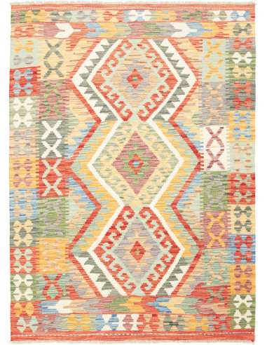 Kilim Pakistan abbronzatura e rosso indiano 131x178