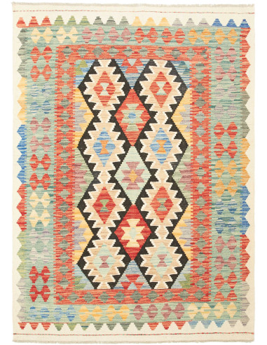 Kilim Pakistan argento e grigio ardesia scuro 132x181