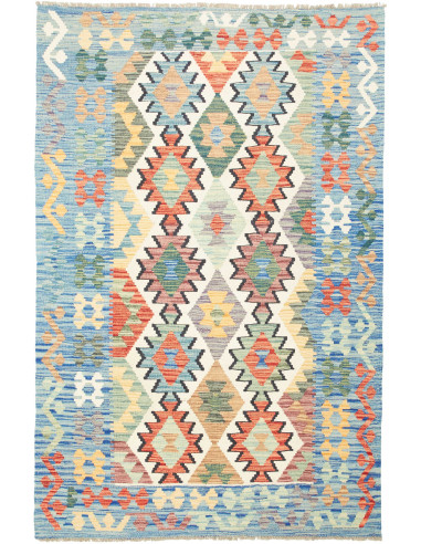Kilim Pakistan argento e grigio tenue 125x191